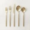 20-Piece Parallel Brushed Champagne Gold Flatware Set 1 20-Piece Parallel Brushed Champagne Gold Flatware Set -Cb2 20PcPrlllBrshdChpGldFltwrSSHF22
