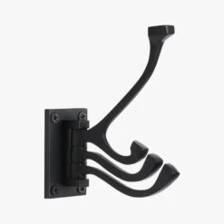 Black 3-Prong Swivel Towel Hook -Cb2 3ProngSwvlHookBlackS19