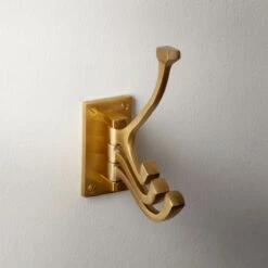 Brass 3-Prong Swivel Towel Hook