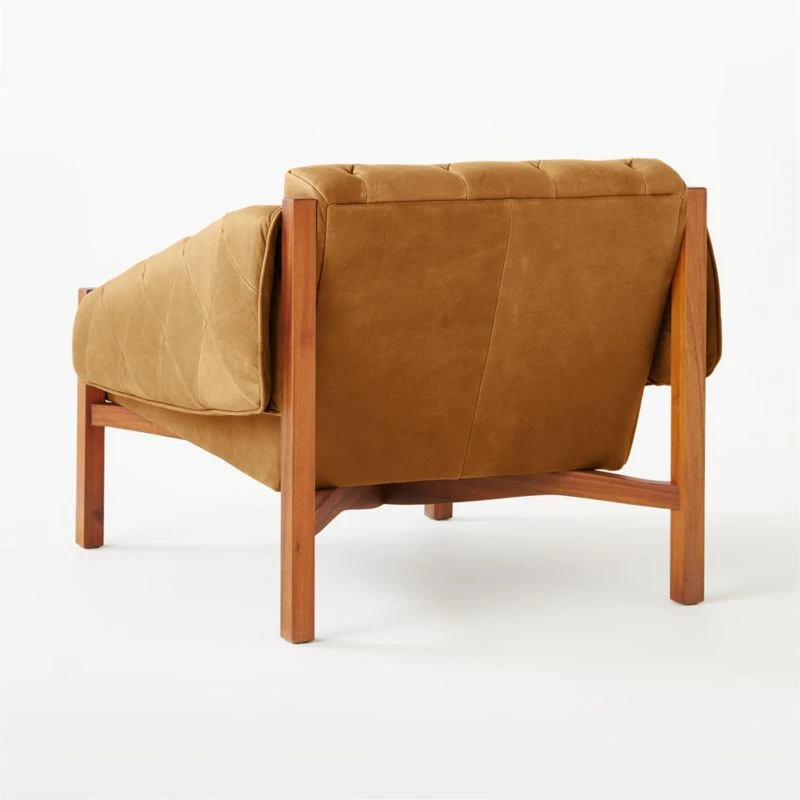 Abruzzo Brown Leather Tufted Chair 8 Abruzzo Brown Leather Tufted Chair - Image 6