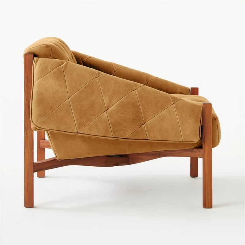 Abruzzo Brown Leather Tufted Chair 7 Abruzzo Brown Leather Tufted Chair - Image 5