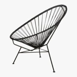 Acapulco Black Outdoor Chair -Cb2 AcapulcoLoungeChairBlack3QBS17
