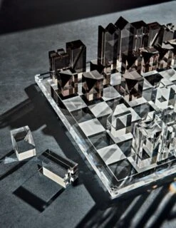 Clear And Smoke Grey Acrylic Chess Set 11 Clear And Smoke Grey Acrylic Chess Set -Cb2 AcrylicChessSetGG19