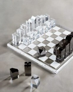 Clear And Smoke Grey Acrylic Chess Set 13 Clear And Smoke Grey Acrylic Chess Set -Cb2 AcrylicChessSetOC19