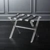 Acrylic And Leather Luggage Rack -Cb2 AcrylicNLeatherLuggageRackROS18