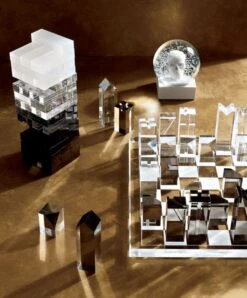 Clear And Smoke Grey Acrylic Chess Set 12 Clear And Smoke Grey Acrylic Chess Set -Cb2 AcrylicTumblingTowerNV19