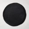 Alcott Black Round Placemat 2 Alcott Black Round Placemat -Cb2 AlcottSilkPlacematSHS22