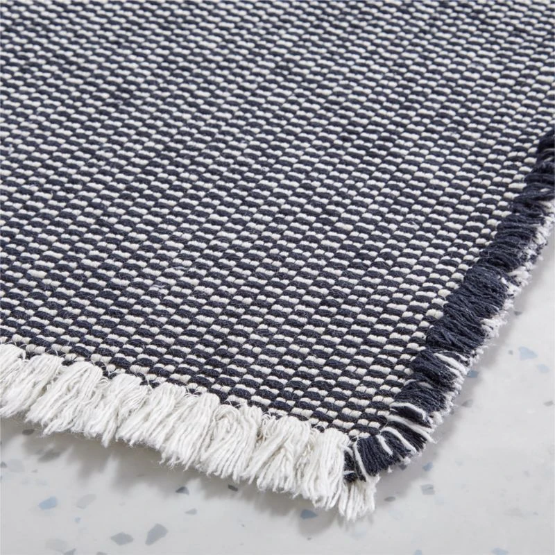 Alex Reversible Black And White Bath Runner Rug 24"x60" 6 Alex Reversible Black And White Bath Runner Rug 24"x60" - Image 4