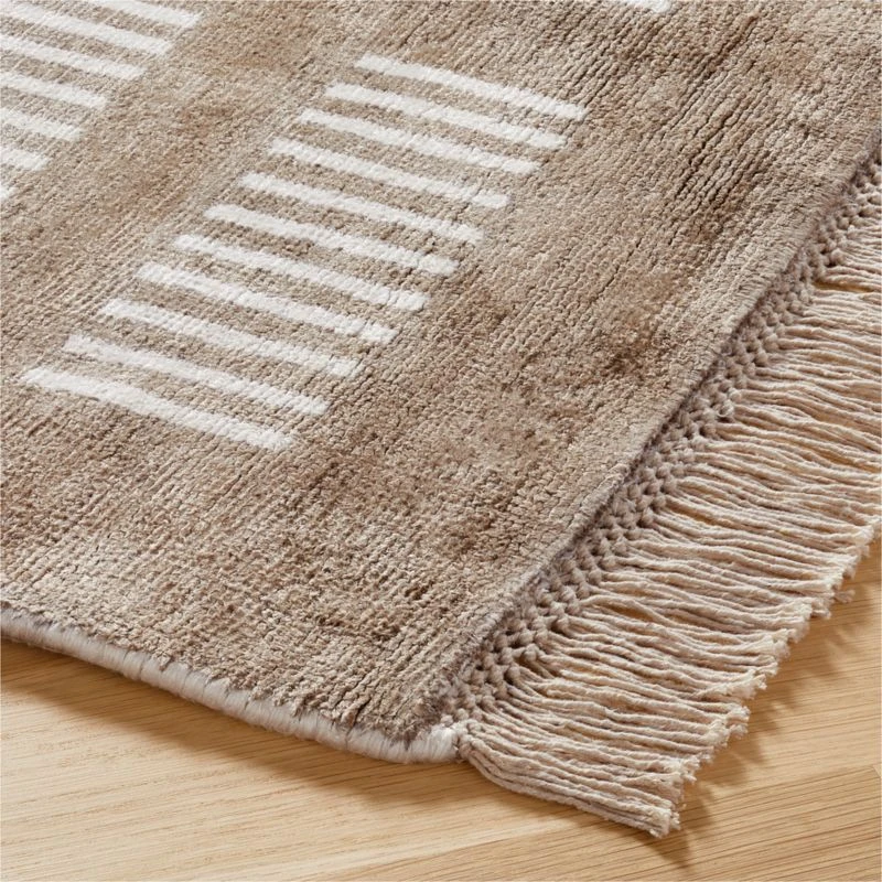 Alize Handloomed Viscose Light Brown Area Rug 5'x8' 5 Alize Handloomed Viscose Light Brown Area Rug 5'x8' - Image 3