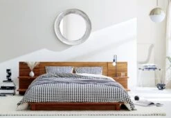 Estela Black And White Organic Cotton Duvet Cover And Shams -Cb2 AndesQueenAcaciaBedJN19 2