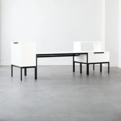 Aptum White Metal Bookcase -Cb2 AptumModularGroup1AVFHF21