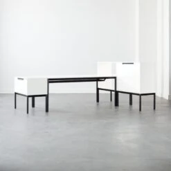 Aptum White Metal Bookcase -Cb2 AptumModularGroup3AVFHF21