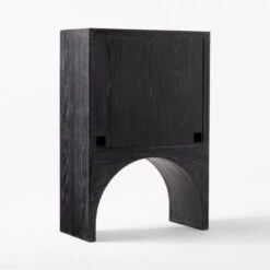 Augusta Black Entryway Cabinet -Cb2 ArcBlkEntrywayCabinet3QBSSS22