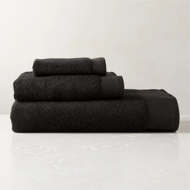 Arlow Organic Cotton Black Bath Towel Set 3 Arlow Organic Cotton Black Bath Towel Set