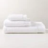 Arlow Organic Cotton White Bath Towel Set 2 Arlow Organic Cotton White Bath Towel Set -Cb2 ArlowWhtOrgCttnBthTwlBndSHS23
