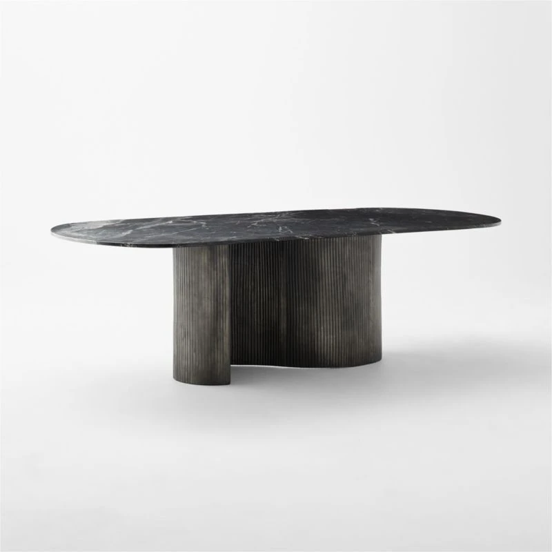 Aster Black Marble And Aluminum Dining Table 7 Aster Black Marble And Aluminum Dining Table - Image 5