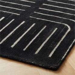 Asti Hand-Tufted Black And White Area Rug 5'x8' 8 Asti Hand-Tufted Black And White Area Rug 5'x8' -Cb2 AstiBlkWhtHandTftdRug8x10AVSHS22