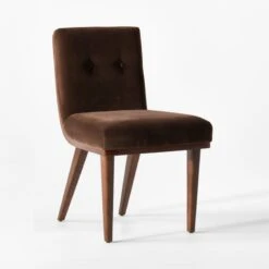 Axel Tufted Mocha Velvet Dining Chair -Cb2 AxelTftdWdBckChairChclt3QSSF22