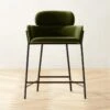 Azalea Green Velvet Counter Stool Set Of 2 -Cb2 AzaleaGrnVelvetCntrStlSHS22