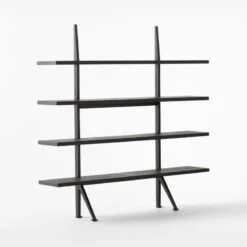 Azzurra Black Metal And Wood Bookshelf -Cb2 AzzurraBookcase3QSSF22