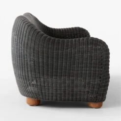 Bacio Graphite Rattan Outdoor Sofa With Grey Sunbrella® Cushions 11 Bacio Graphite Rattan Outdoor Sofa With Grey Sunbrella® Cushions -Cb2 BacioGreySofaSDSSS23