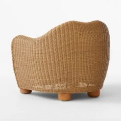 Bacio Natural Rattan Outdoor Lounge Chair With Ivory Sunbrella® Cushions 14 Bacio Natural Rattan Outdoor Lounge Chair With Ivory Sunbrella® Cushions -Cb2 BacioNatLoungeChair3QBSSS23