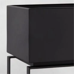 Baros Black Metal Outdoor Raised Planter Low 10 Baros Black Metal Outdoor Raised Planter Low -Cb2 BarosMetalPlanterLowAV2SHS23