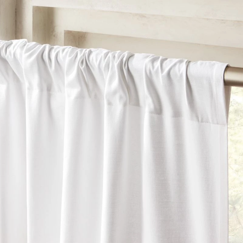 White Cotton Basketweave Window Curtain Panel 48"x84" 5 White Cotton Basketweave Window Curtain Panel 48"x84" - Image 3