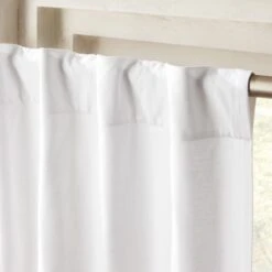 White Cotton Basketweave Window Curtain Panel 48"x84" 8 White Cotton Basketweave Window Curtain Panel 48"x84" -Cb2 BasketweaveIIPnlWht96ROF18