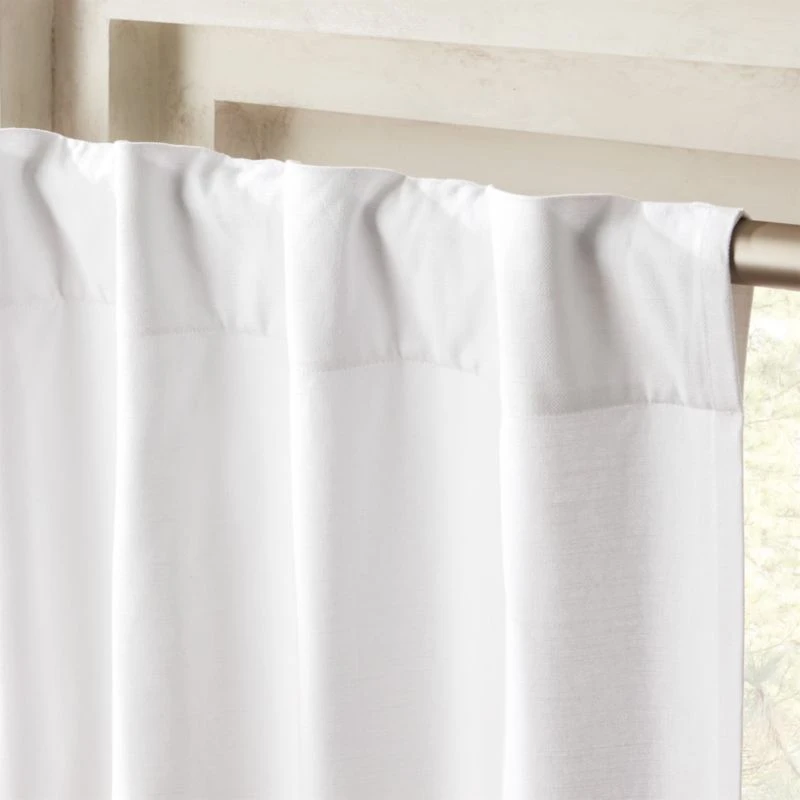 White Cotton Basketweave Window Curtain Panel 48"x84" 4 White Cotton Basketweave Window Curtain Panel 48"x84" - Image 2