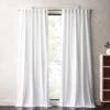 White Cotton Basketweave Window Curtain Panel 48"x84" 1 White Cotton Basketweave Window Curtain Panel 48"x84" -Cb2 BasketweaveIIPnlWht96SHF18