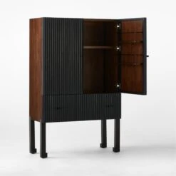 Bayamo Dark Blue Wood Bar Cabinet 16 Bayamo Dark Blue Wood Bar Cabinet -Cb2 BayamoStandingBar3QAVSSS23