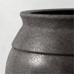 Belly Charcoal Grey Stone Outdoor Planter XXL -Cb2 BellyXXLPlanterChrclAVSHS22