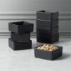 Bento Square Matte Black Mini Bowls -Cb2 BentoMatteBlkMiniBowS8SHS17