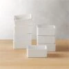 Bento Square White Mini Bowls 2 Bento Square White Mini Bowls -Cb2 BentoWhiteMiniBowlsS8SHF16