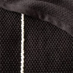 Berrini Handwoven Black Full/Queen Bed Blanket -Cb2 BerriniHndwvnBkWtFQBlnktROF23