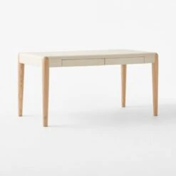 Beto White Shagreen Desk With Drawer -Cb2 BetoIvoryShagreenDesk3QAVSSF23