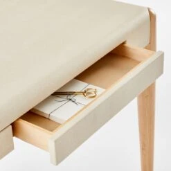 Beto White Shagreen Desk With Drawer -Cb2 BetoIvoryShagreenDeskAVSSF23