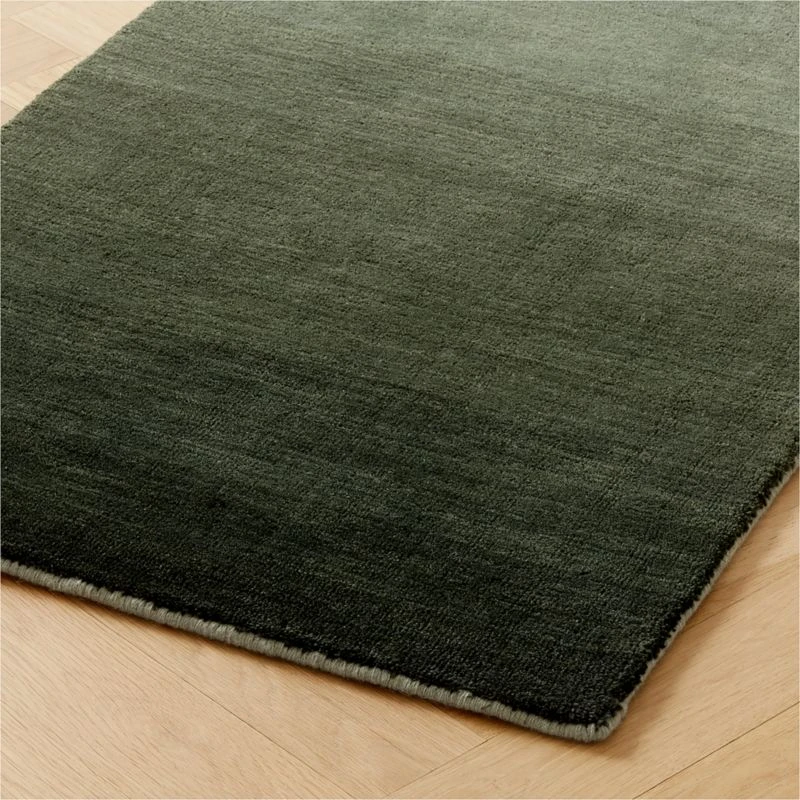 Bicoastal Handwoven Green Ombre Wool Runner Rug 2.5'x8' 5 Bicoastal Handwoven Green Ombre Wool Runner Rug 2.5'x8' - Image 3