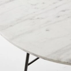 Pavilion Black Metal Outdoor Bistro Table With Marble Top Model 6340 -Cb2 BistroTableBlackNMarbleAVSSS23