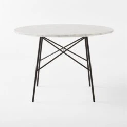 Pavilion Black Metal Outdoor Bistro Table With Marble Top Model 6340 -Cb2 BistroTableBlackNMarbleSDSSS23