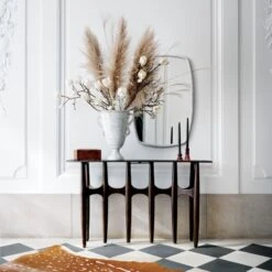 Suva White Rough Cast Wall Mirror 24"x36" 13 Suva White Rough Cast Wall Mirror 24"x36" -Cb2 BixbyConsoleTableJN21 1x1