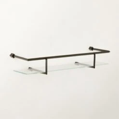 Blaine Black Wall Shelf With Rail 24" 10 Blaine Black Wall Shelf With Rail 24" -Cb2 BlaineMttBkWllShlfWR24inAVSHF22