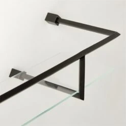 Blaine Black Wall Shelf With Rail 24" 11 Blaine Black Wall Shelf With Rail 24" -Cb2 BlaineMttBkWllShlfWR36inAV2SHF22