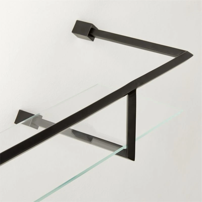 Blaine Black Wall Shelf With Rail 24" 7 Blaine Black Wall Shelf With Rail 24" - Image 5