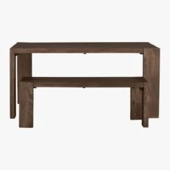 Blox Midtone Brown Wood Bench 50" 13 Blox Midtone Brown Wood Bench 50" -Cb2 BloxBenchNDiningTableS15