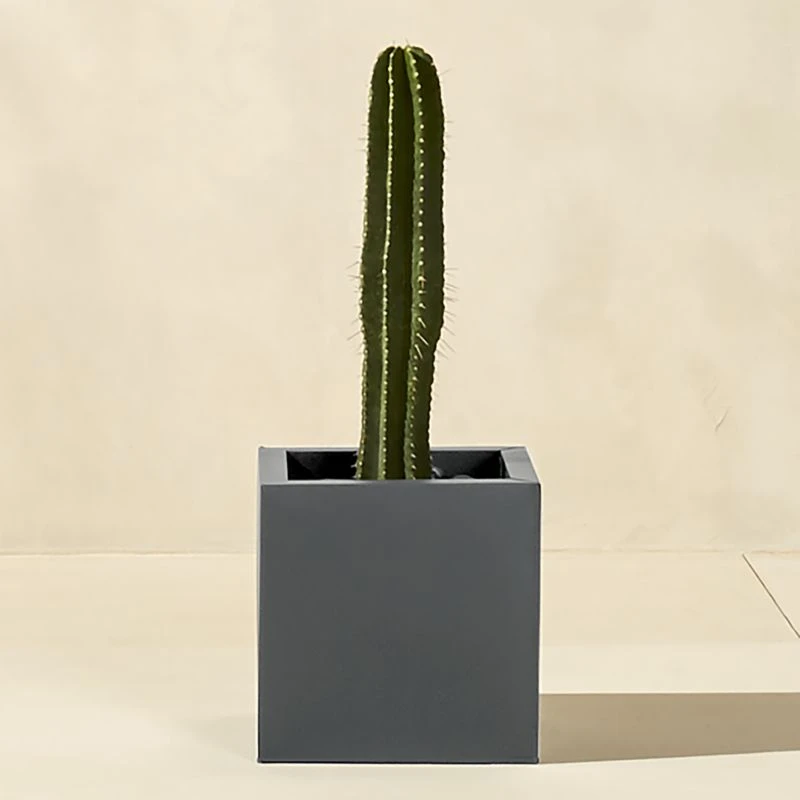 Blox Square Charcoal Galvanized Steel Indoor/Outdoor Planter Small 4 Blox Square Charcoal Galvanized Steel Indoor/Outdoor Planter Small - Image 2