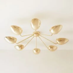 Boccia Curved Shade Brass Flush Mount LIght