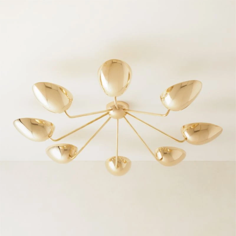 Boccia Curved Shade Brass Flush Mount LIght 3 Boccia Curved Shade Brass Flush Mount LIght
