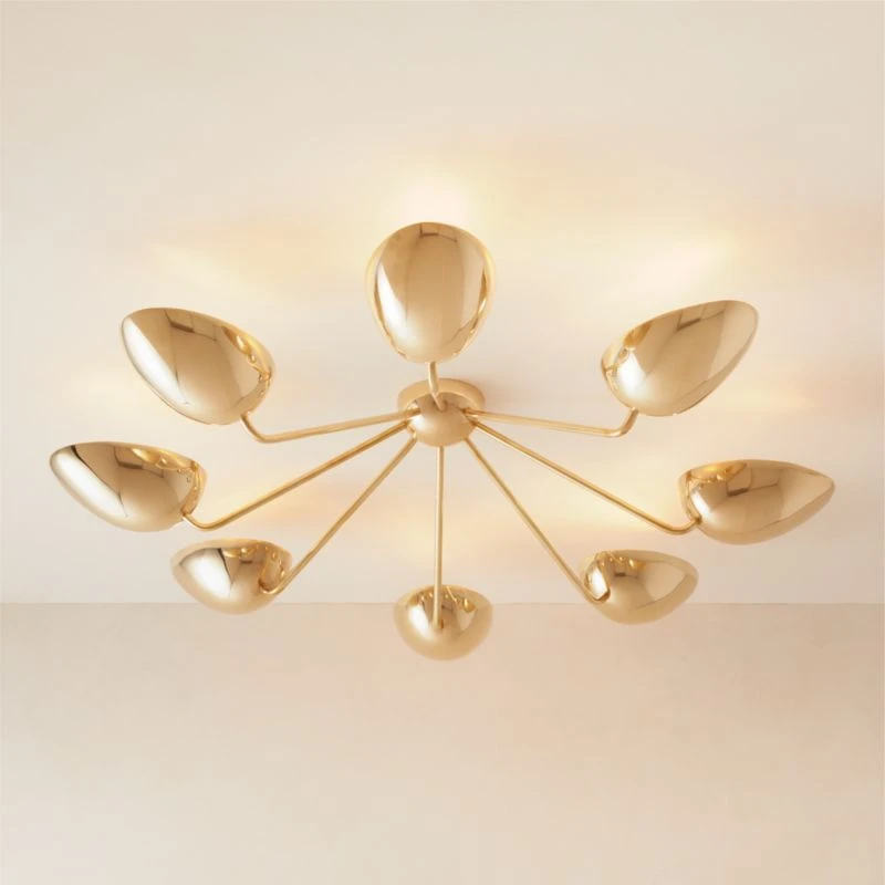 Boccia Curved Shade Brass Flush Mount LIght 4 Boccia Curved Shade Brass Flush Mount LIght - Image 2